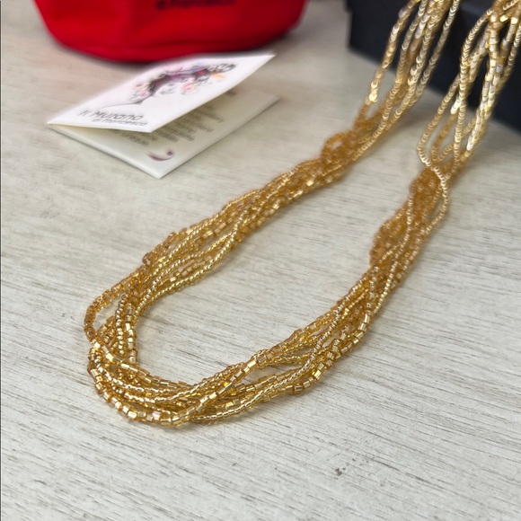 NIB - Il Murano di Francesca Yellow Murano Glass 6-Strand Beaded Necklace – 20" - Picture 6 of 10